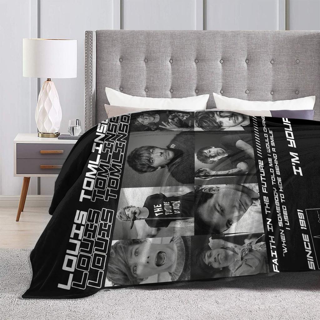 Louis Tomlinsons Singer Blanket Flannel Funny Soft Throw Blankets for Coverlet Winter