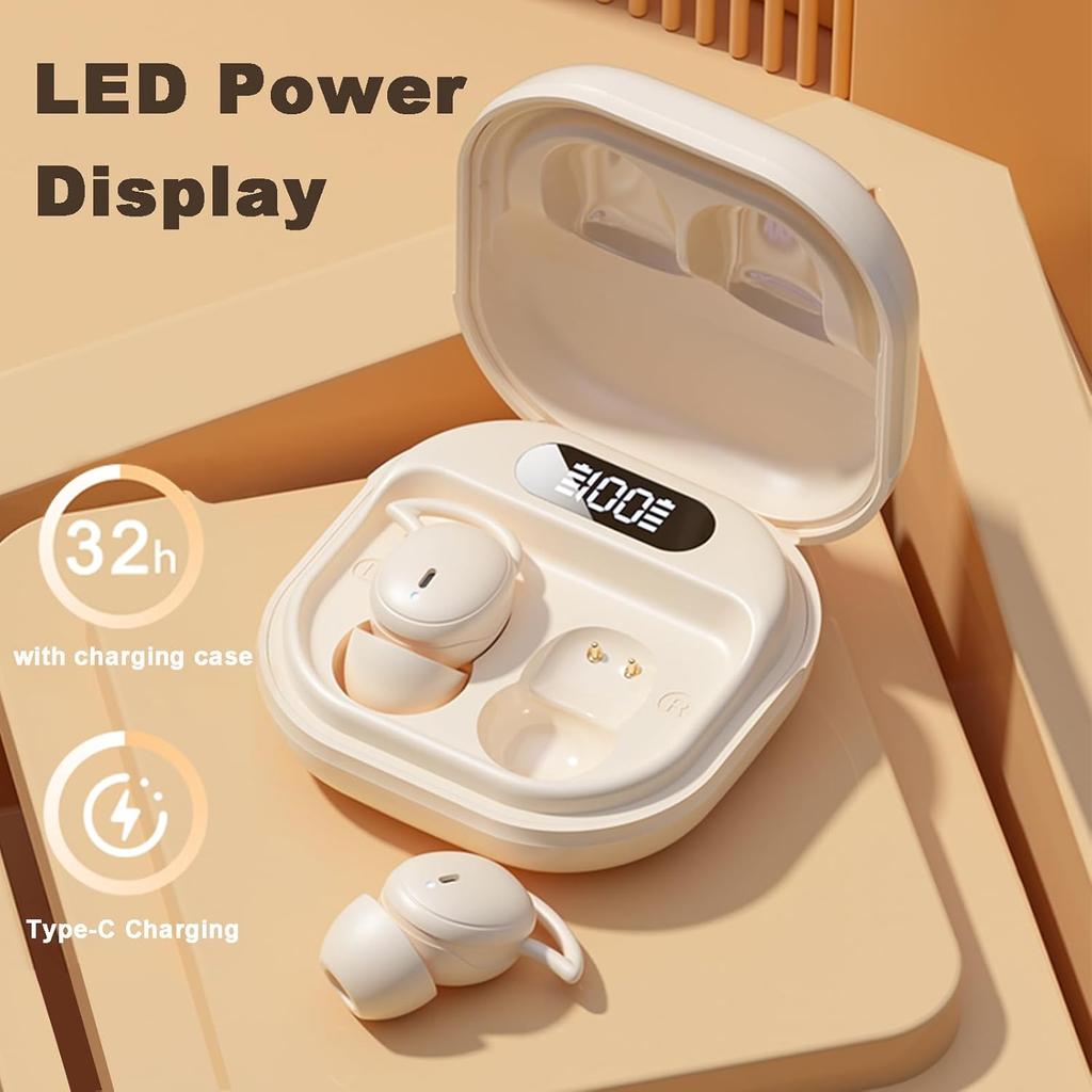 Wireless Sleep Earbuds, Bluetooth 5.3 Sleep Headphones for Side Sleepers 32H Playback Noise Blocking Sleeping Ear Buds Waterproof Small in-Ear