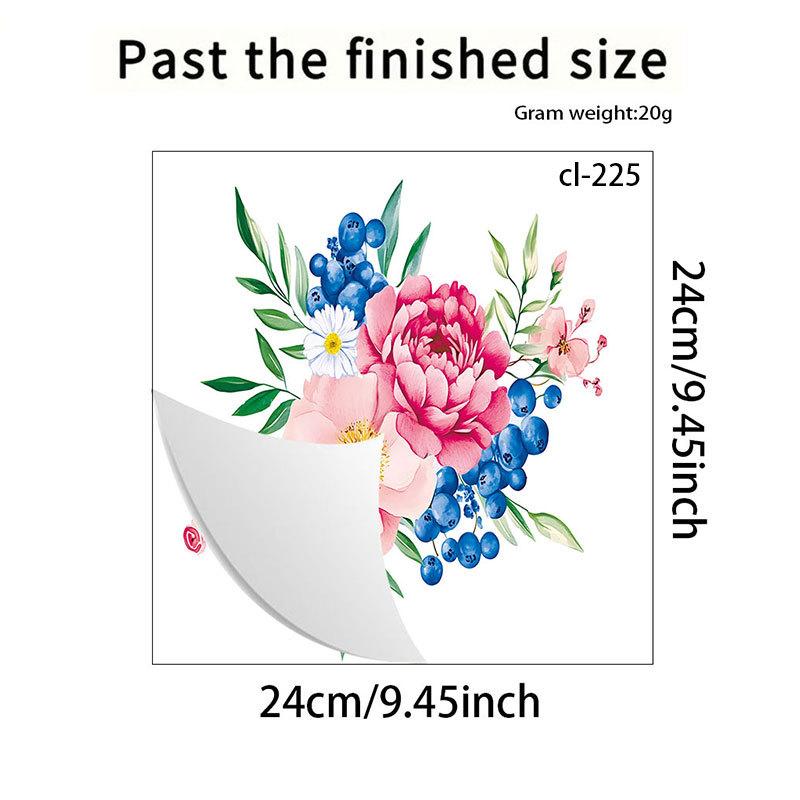 

Elegant Fresh Peony Daisy Floral Toilet Wall Sticker Self-Adhesive Waterproof Removable Bathroom Home Decor Art as pic