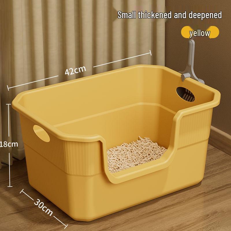 Extra-Large Splash-Proof Semi-Enclosed Cat Litter Box for Maine Coons