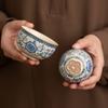 Ru Kiln Blue and White Pu'er Cup Teacup Single Ceramic Master Cup Personal Special Simple Tea Tasting Cup Kung Fu Tea Set