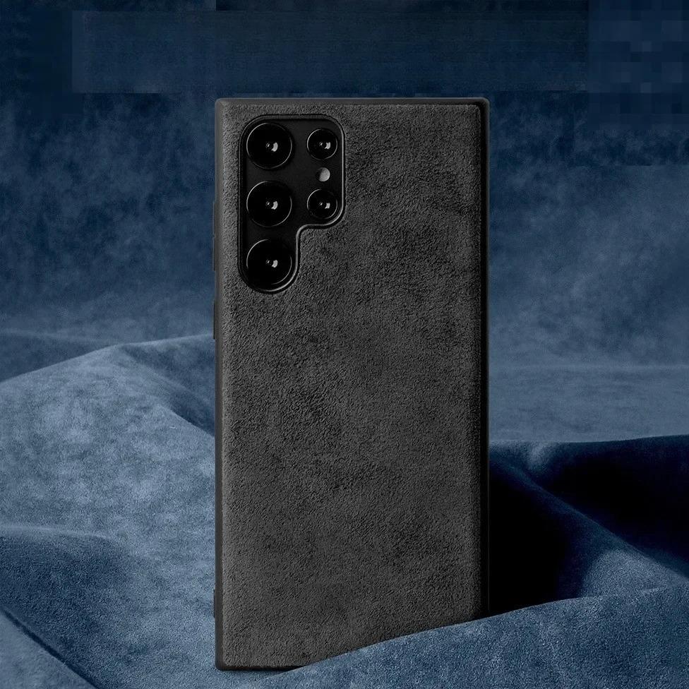 Microfiber Suede Flannel Phone Case for Samsung Galaxy S26 Ultra S25 Edge S24 S23 Plus S22 S21 S20 FE Note 20U Fur Leather Cover