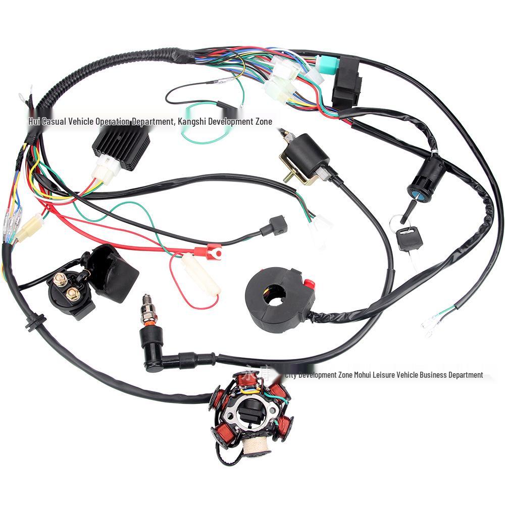

Off-road Motorcycle ATV Dune Buggy 70-110CC Wiring Harness with 6-Level Coil Ignition CDI ATV