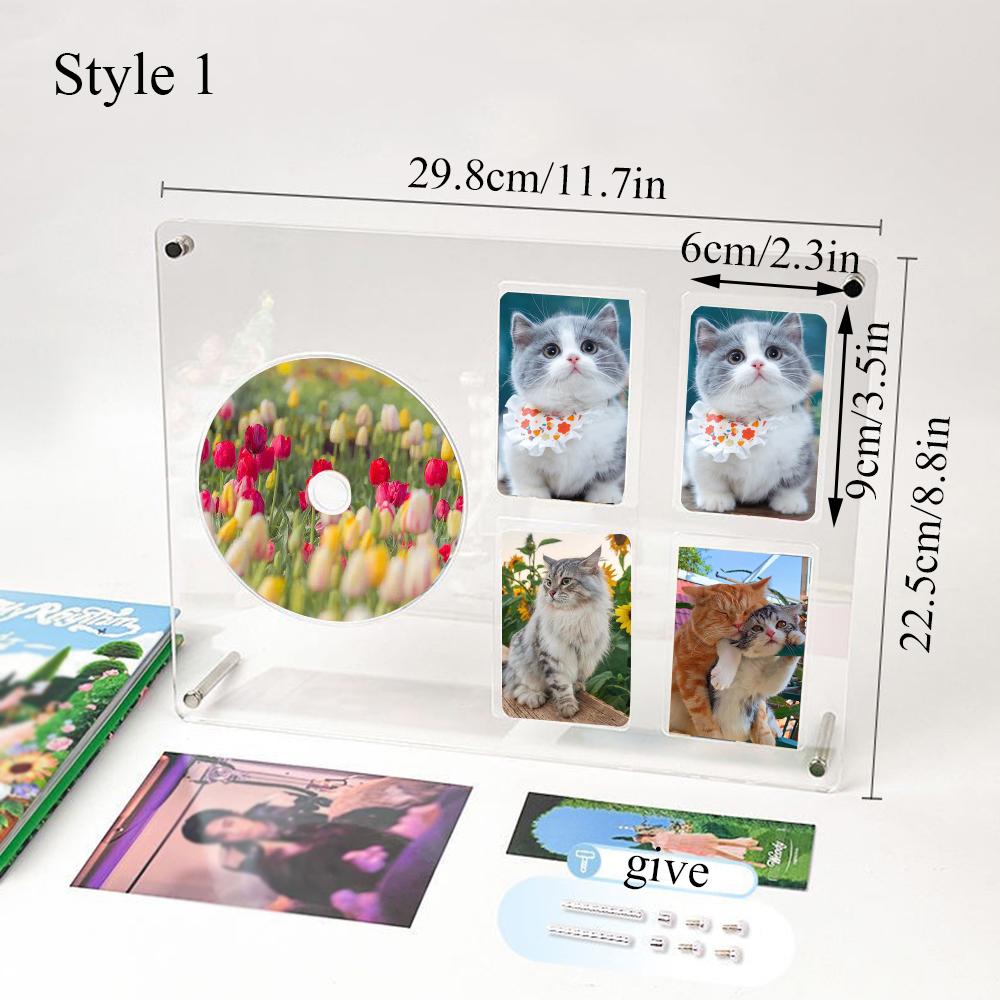 Album Card Display Shelf Cd Picture Frame Acrylic Small Card Display Rack High Transparency Cd Stand Idol Photocard Holder