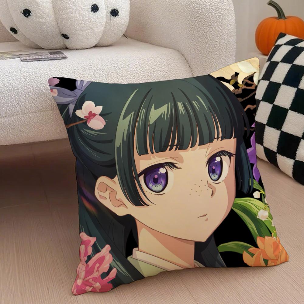 Classic Japanese Anime TThe Apothecary Diaries Cushion Cover Throw Pillow Cover Hidden Button Durable Polyester Chair Cushion