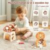 Baby Wooden Block Educational Wooden Building Block Mix Puzzle Toys Mushroom Five In One Table Toys Multifunctional Busy Toys