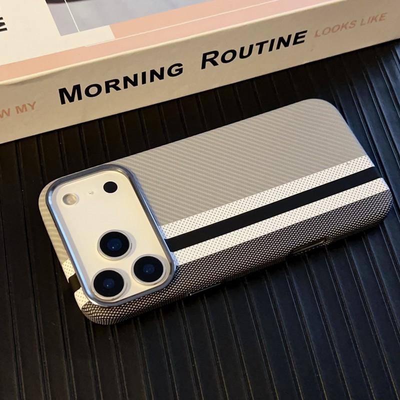 Magnetic Phone Case IPhone 17 Pro Max With Kevlar Texture Carbon Fiber Shockproof Full Cover PC Bumper iPhone 16 Pro Max