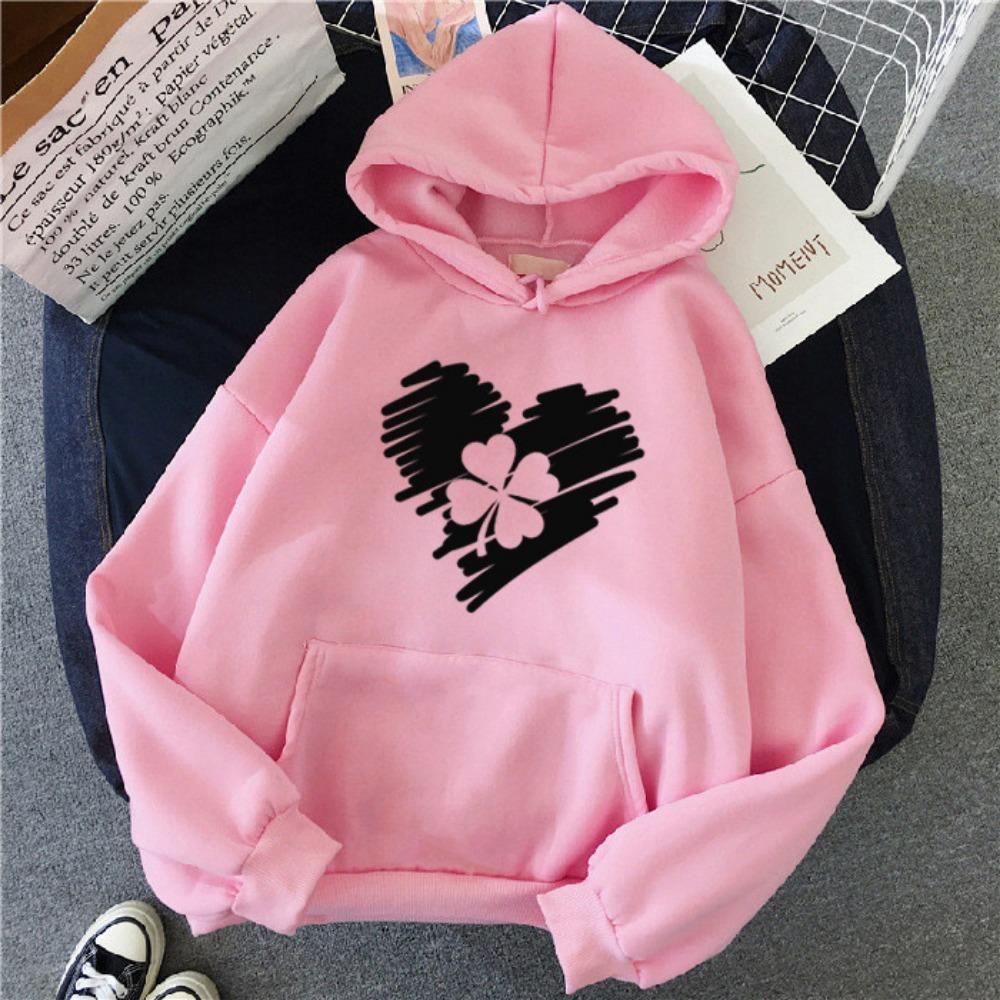 Letter Printed Hoodie Autumn and Winter Sweater Neutral Women's Casual Versatile Fleece Hooded Sweater Long Sleeve Clothing