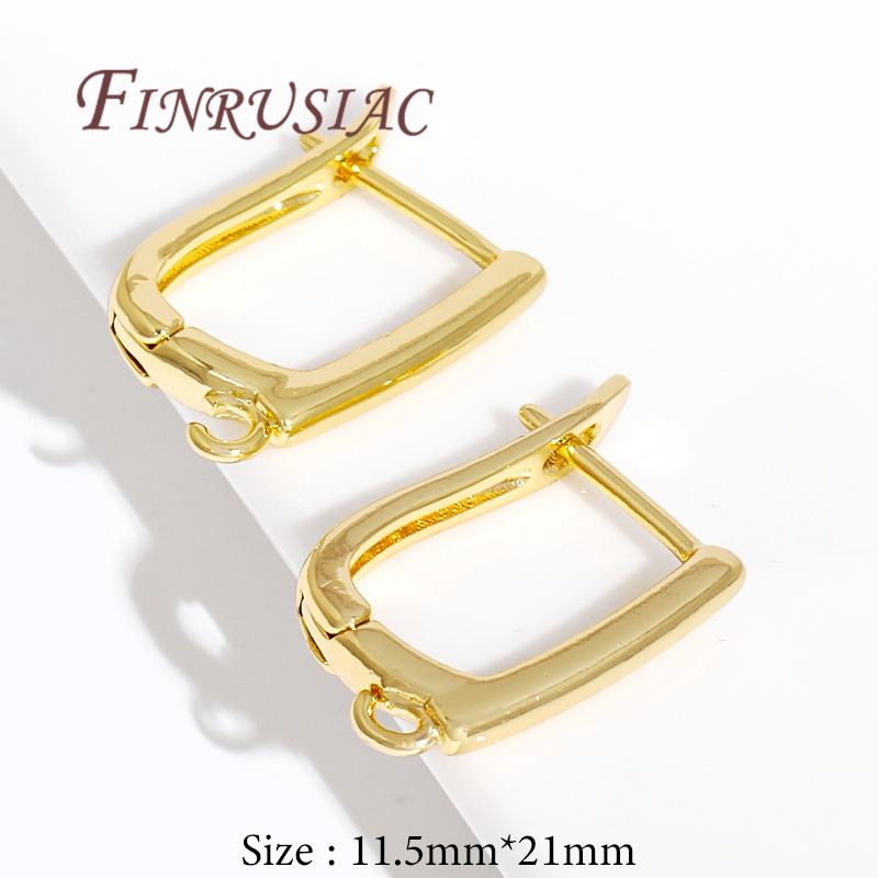 DIY Earring Making Supplies 18K Gold Plated Brass with Zircon Earwires Earrings Hook Clasps Findings,Earrings Fasteners