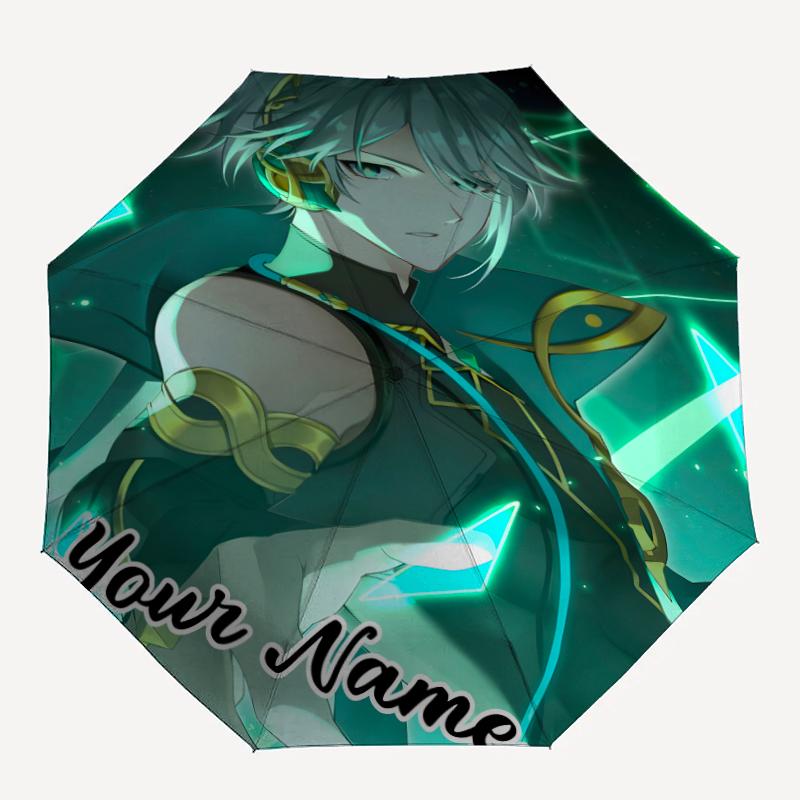 Personalized Name Genshin Impact Print Umbrella - Automatic Open/Close, Eight-Rib Durable Frame, Automatic Folding Umbrella