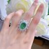 Lulu Tong Luxury S925 Silver Simulated Emerald-Cut Oval High Carbon Diamond Jewelry