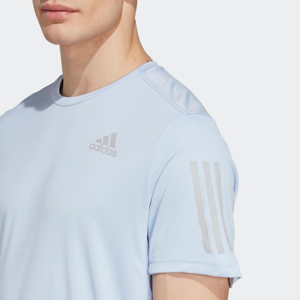 Adidas T Shirts Men's Light Blue Crew Neck Moderate Straight Fit IC7630