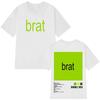 T-shirt Stampate Double-sided Charli XCX Brat Uomo Donna Moda Maglietta Maniche Corte Alta Qualità Cotone Vintage Abbigliamento Y2k T-shirt