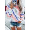 Autumn Tie-Dye Print Loose Plus Size Round Neck Casual Sweatshirt for Women