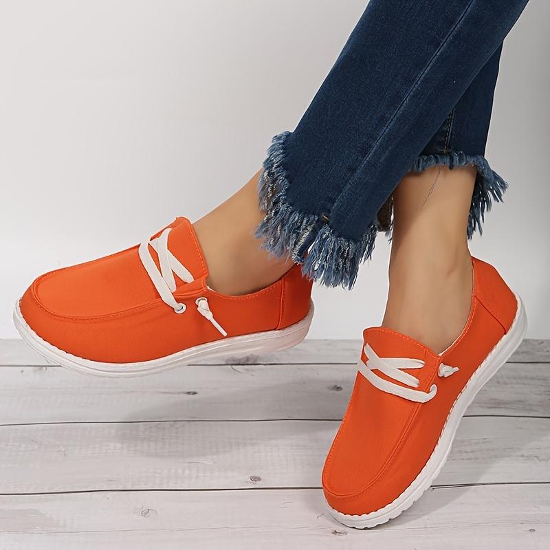 Orange Color Loafers Casual Slip-On Shoes