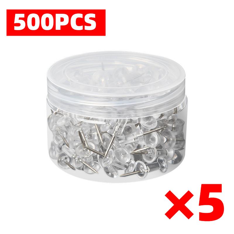 Clear Push Pins with Plastic Head & Steel Point, Thumb Tacks for Bulletin Cork Board, Wall Hanging, Photos, Home Office & Craft Projects