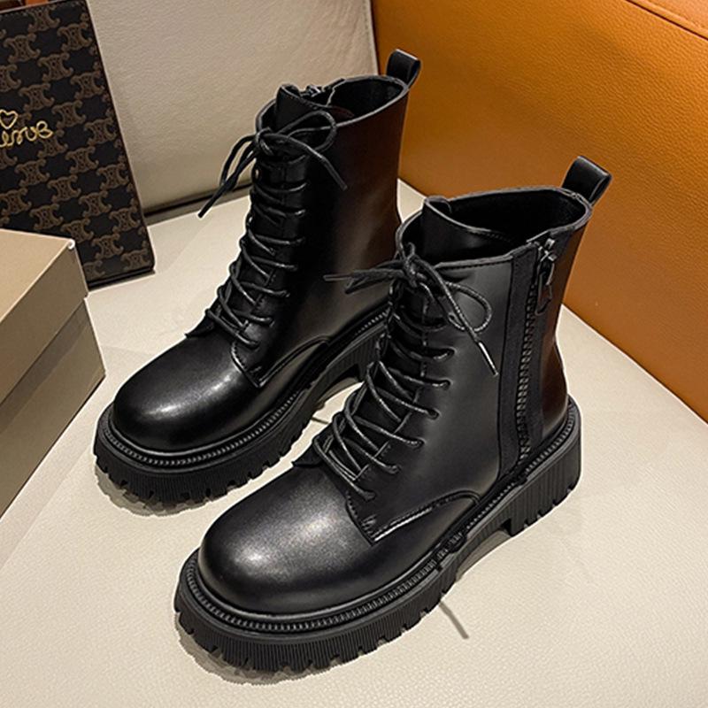 

2025 Women s Breathable British Style Martin Boots - Versatile Thick-Soled Motorcycle Short Boots for Spring, Summer, and Autumn. 39