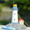 Mediterranean Style Small Lighthouse Ornament Micro Landscape Resin Craft