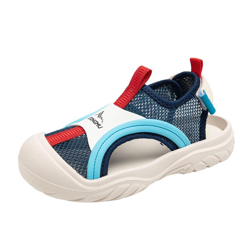 Kindersandalen Sommer neue Jungen und Mädchen Studenten Sportsandalen weiche Sohle Zehenschutz rutschfest Mädchen hohle Schuhe