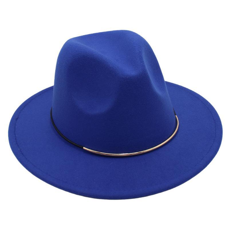 Top Hat Wool Felt Hat Men'S And Women'S Wool Hat Jazz Hat Flat Edge Sun Hat Tide
