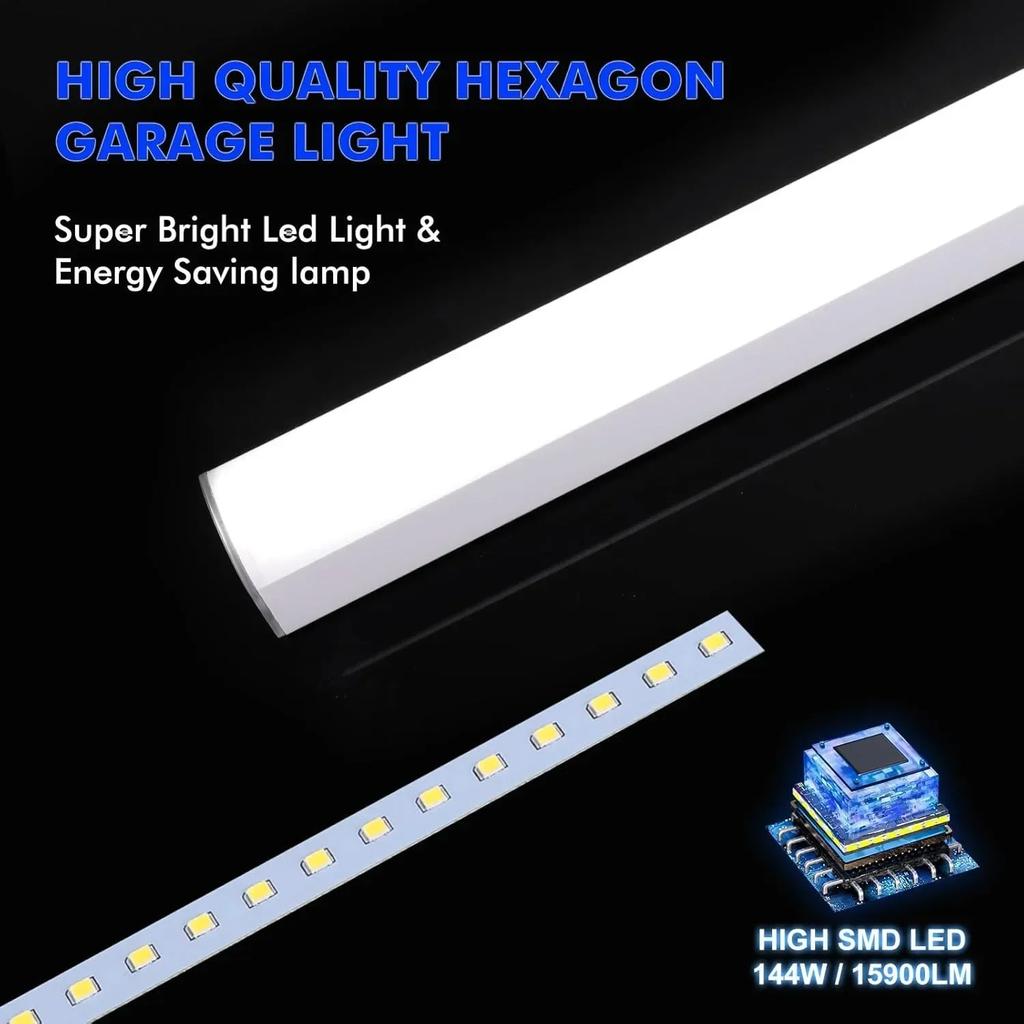 110V-240V Led Ceiling Light 6500K Honeycomb Hexagon White Lights Barbershop Gym Hair Salon Garage Lights for Car Wash Decoration