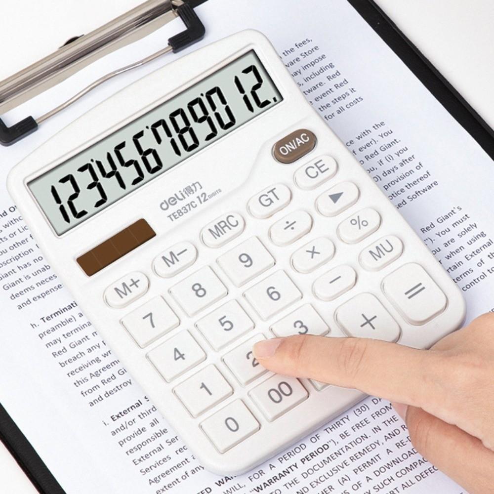 12 Digits Electronic Calculator Dual Power Supply Solar Calculator  Office School Supplies