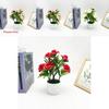 Romantic Rose Bonsai Artificial Plant For Valentines Day Gift And Indoor Decoration With Durable Material