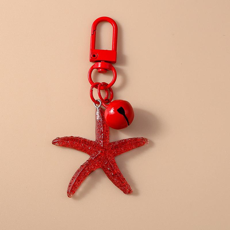 Pretty Mermaid Starfish Shell Keychain Marine Life Key Ring Women Girls Handbag Pendants DIY Jewelry Gifts