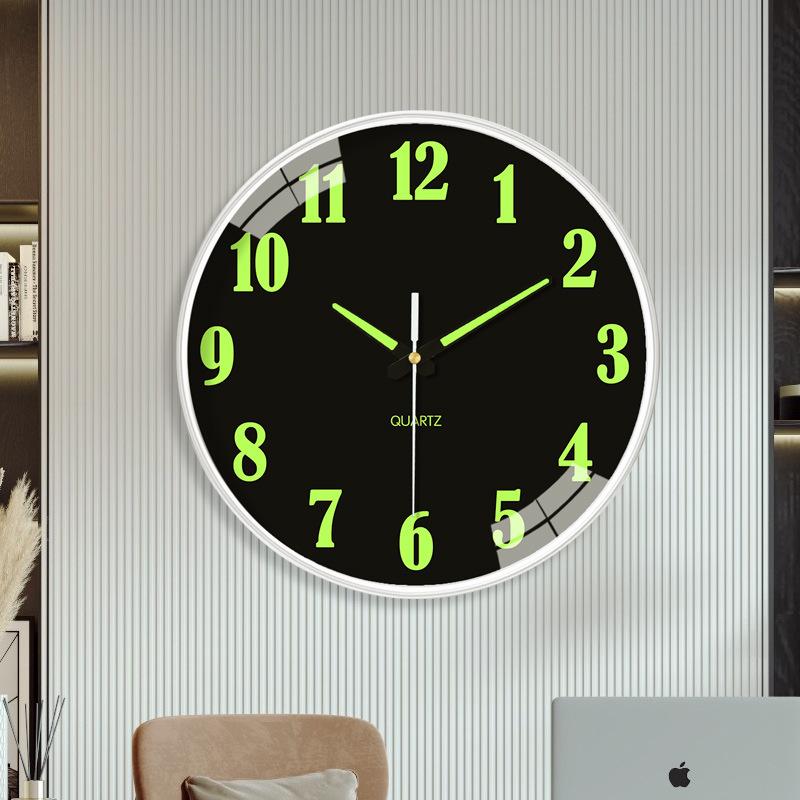12-Inch Luminous Silent Wall Clock for Living Room or Bedroom Decor