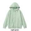 CVC cotton wool composite milk silk 320g back-necked plain zipper hoodie for women