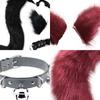 Kunstpelzohren Schwanz Katzenohren und Schwanz Set Ohrschwanz Set für Erwachsene Kinder Halloween Fancy Party Cosplay Kostüm