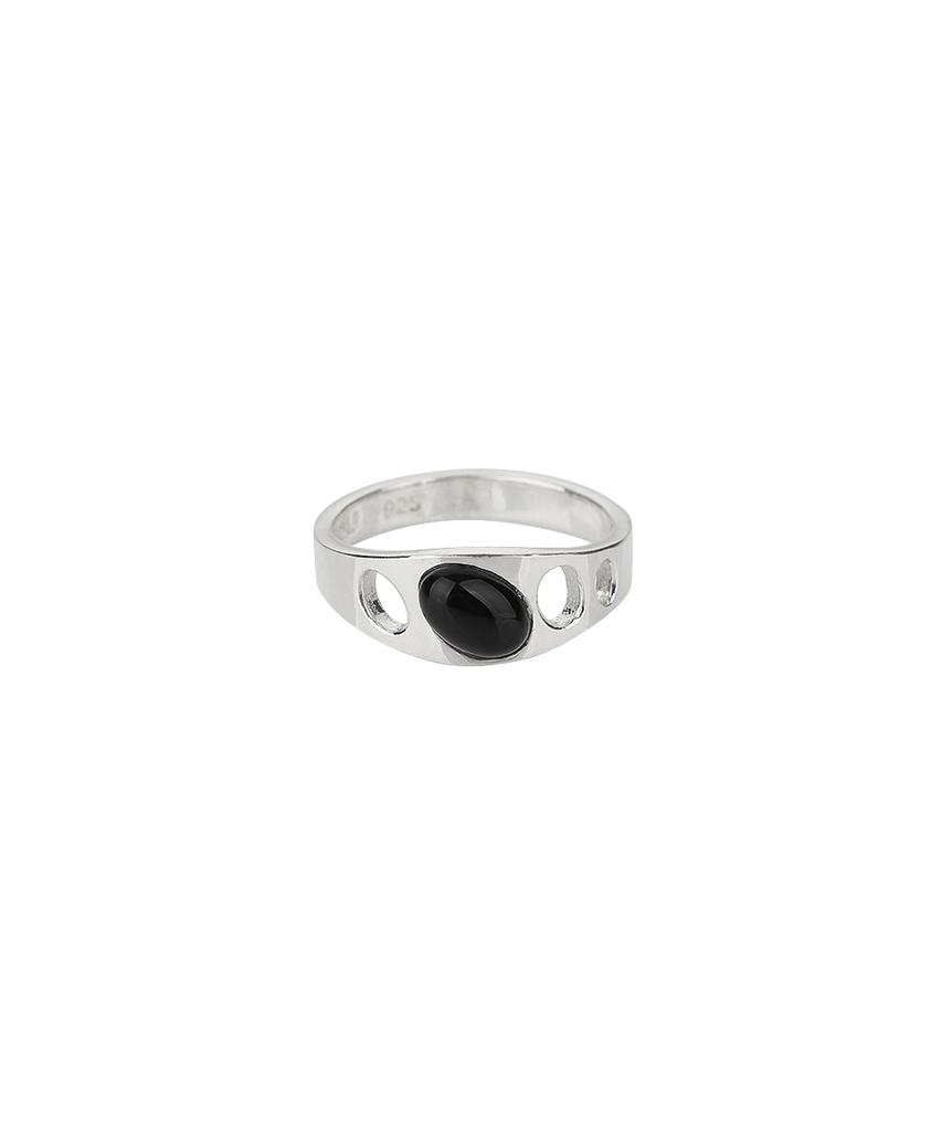 Xanadu Halo Ring_Onyx | Silver