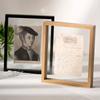 1 Pc 7-Inch Square Double-Sided Glass Picture Frame - Ideal for Displaying Dry Paintings and Leaves.European Style Wooden DIY Photo Frame for Tabletop