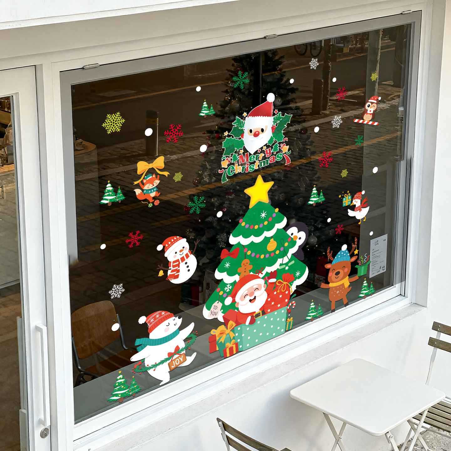 

Christmas Window Static Cling Stickers for Christmas Decoration Creative Glass Collage Arrangement