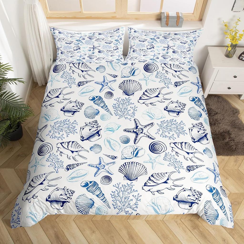 Ocean Life Duvet Cover Sets for Kids Teens Queen Size Lightweight Down Quilt Covers 2 Pillowcases 1 Comforter Cover No Comforter