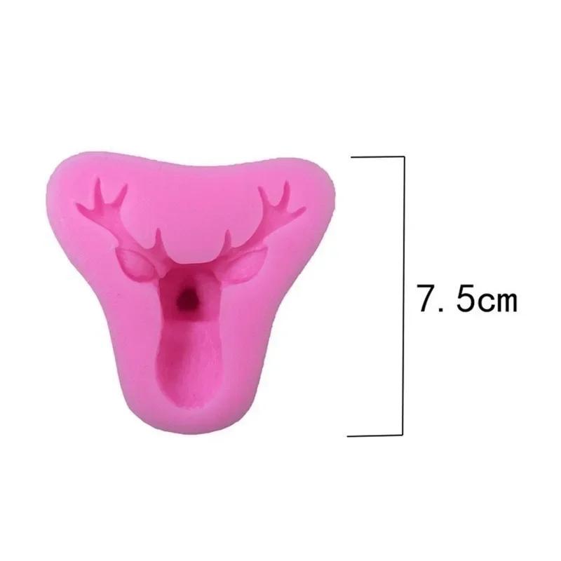 Elk Head Cake Mold Christmas Silicone Soap Candle Mold Xmas DIY Elk Dessert Cake Baking Tools