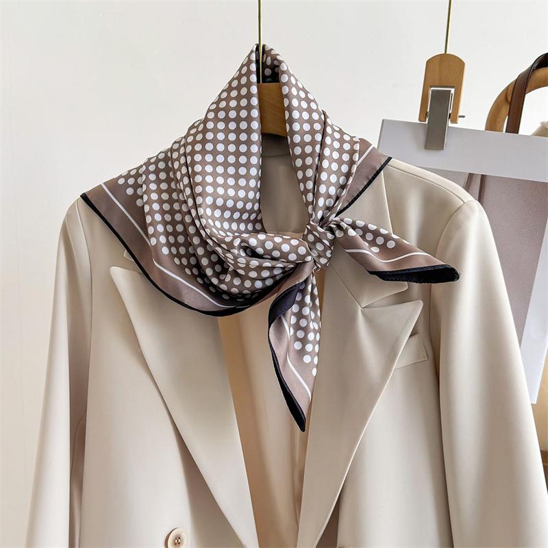 Luxury Brand Square Scarf Design Double Side Shawl Wrap 70cm Print Twill Silk Women Hijab Female Foulard Headband Bandana
