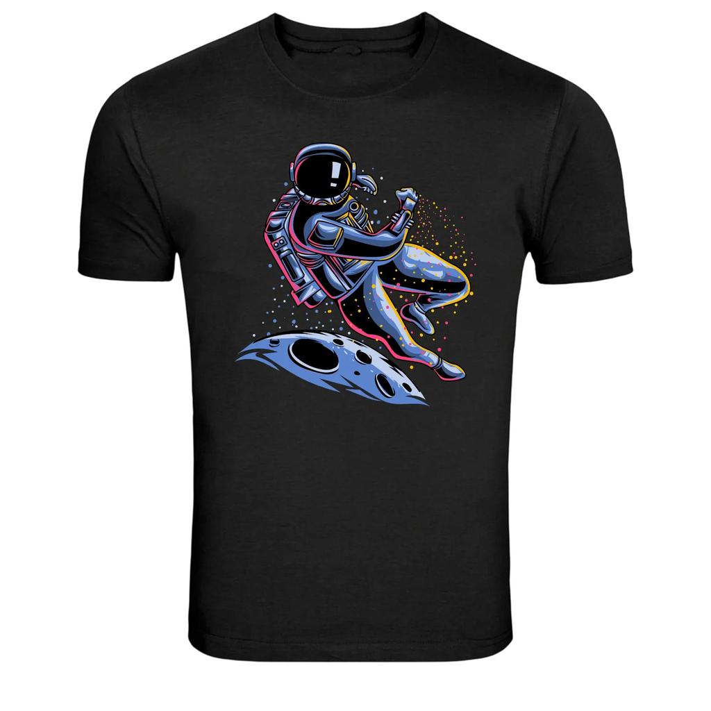 Floating Astronaut Galaxy Space Art Graphic T-Shirt