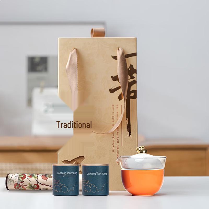 Chinese Floral Glass & Glaze Tea Set Gift Box