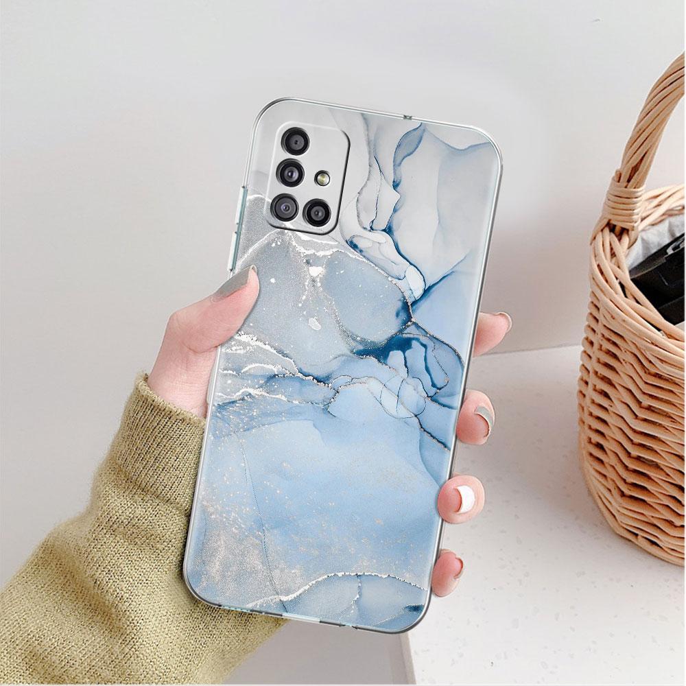 Marble Pattern 3 Clear Case For Samsung Galaxy A52 A12 A51 A32 A21s A71 A32 A22 A50 A70 A31 A72 5G Phone Cover