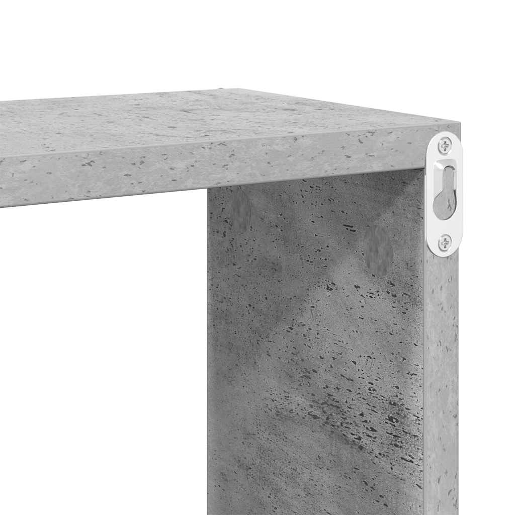 Vidaxl Półki Ścienne Kostki 4 Szt., Szarość Betonu, 60X15X23 Cm