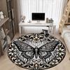 1pc Butterfly Ornament Carpet, Round Non Slip Durable Large Size Office Carpet, Suitable for Office