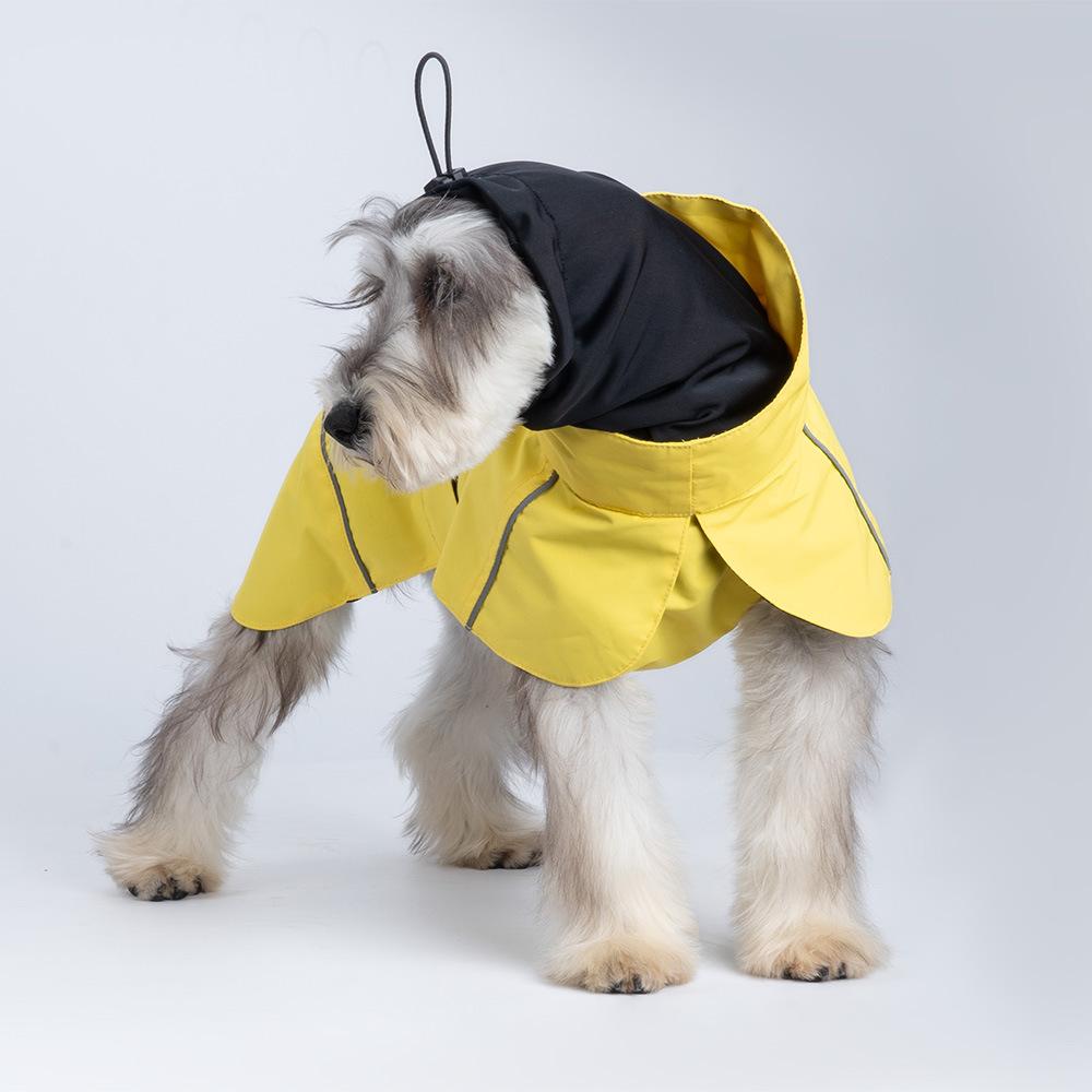 Small and medium-sized dog dog raincoat double neck waterproof breathable puppy raincoat outdoor poncho pet raincoat pet supplies