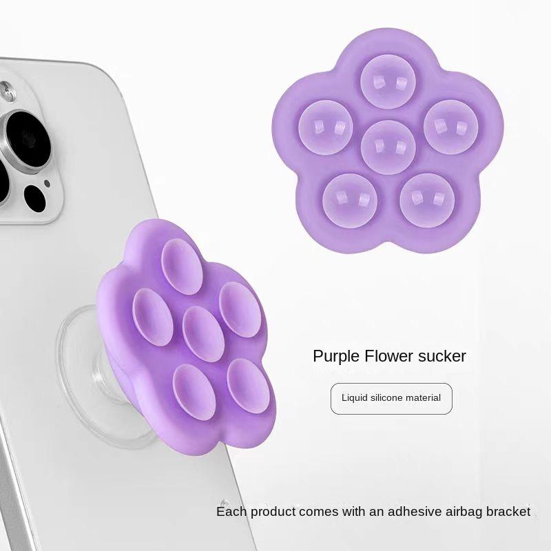 Flower Suction Cup Silicone Sticky Phone Grip Stand for P-socket Pop Top Phone Grip Tok Griptok Holder Ring Phone Foldable Stand 5