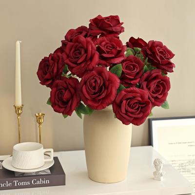 Künstliche Blumen Seidenrose Brautstrauß Halten Fake Pflanzen Haus Zimmer Tisch Hochzeitskranz Dekoration Außen Garten DIY Geschenkbox