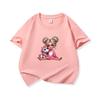 Kids Pure Cotton T Shirt Girl Sitting With Pink Unicorn Print Crew Neck Short Sleeve Tee Casual Boys Girls Summer Tops