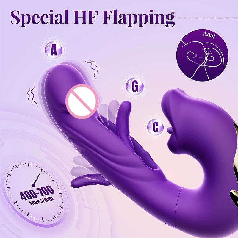 G Spot Vibrator Tongue Licking Sucking Sex Toy for Women Vibrator Finger Flapping Dildo Vagina Clit Stimulate Adult Masturbator