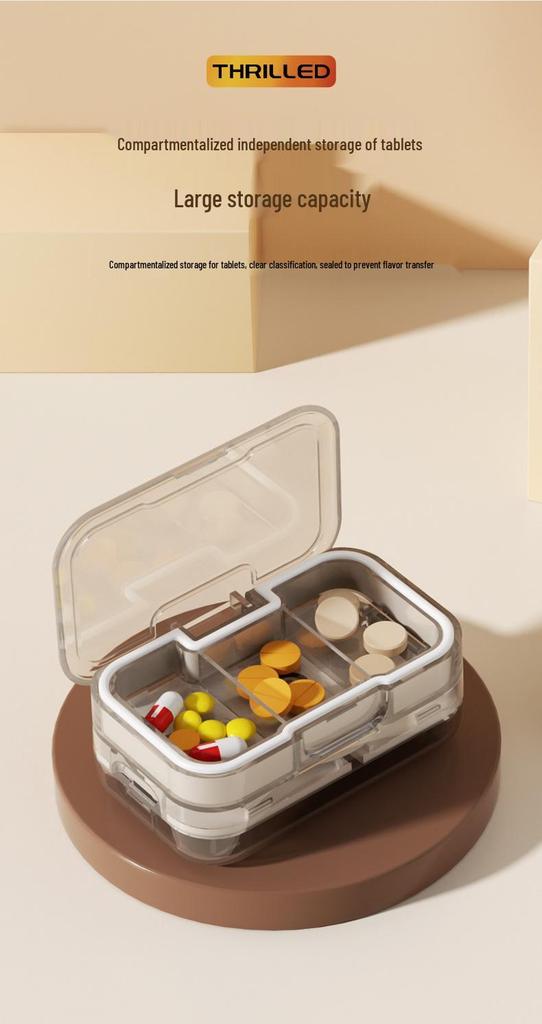 Multi-function Portable Pill Cutter and Splitter with Dual-division Pill Box