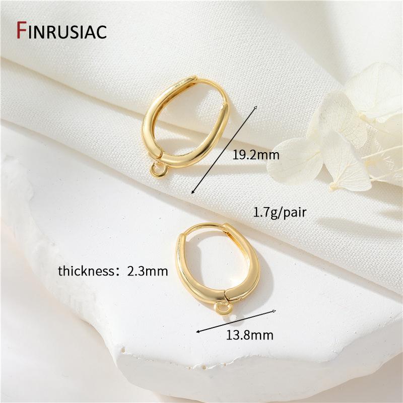 

14K Gold Plated Earring Hooks Round Hoop Earrings For Jewelry Making Supplies,Fasteners For Earrings,DIY Earring Accessories 1 pair