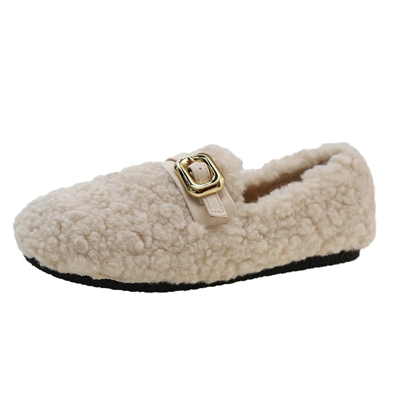 Móda Nová móda 2024 Ležérní dámské boty Mokasíny Kožešinové nazouvací boty Ploché Pohodlné Dámské Vysoké kvality